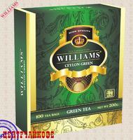 Чай WILLIAMS "Ceylon Green" зеленый байховый на чашку 100 пакетов x 2 г