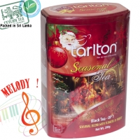 Чай TARLTON "Jingle Bells Blend" "Рождественский Звонок" Музыкальная коллекция, чёрный OP1 Цейлонский с Саусепом и Клубникой в ж/б 200 г