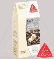 Кофе AMADO "Арабика с белой шоколадной стружкой" молотый в коробке, Арабика 100%
